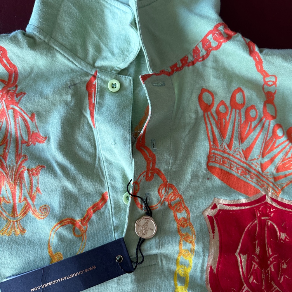 Unisex Polo Print embellished M whoever loves unique Polo play Golf Tennis lunch